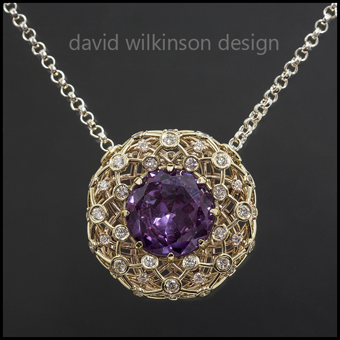 Amethyst and Diamond Pendant