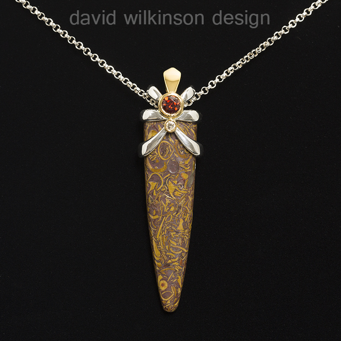 Stone Fusion Pendant with Garnet