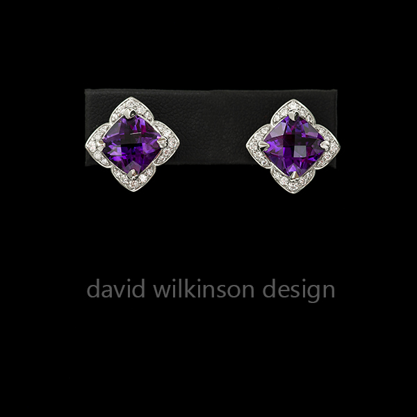 Amethyst and Diamond earrings